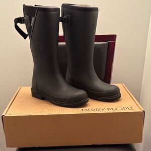 New Tall Waterproof Merry People Black Women's Rain Boots